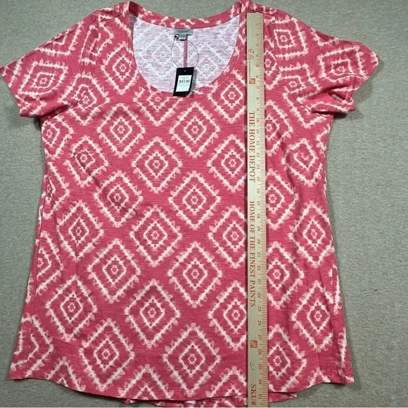 Avenue Swing Trim Print Top short sleeve coral Sz. 22/24 NWT - Picture 7 of 8